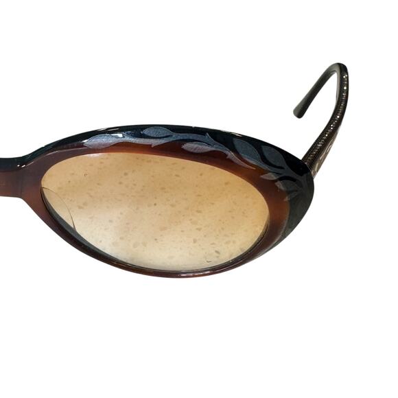 Judith Leiber Vintage Frosted Etched Rhinestone Sunglass FRAMES Rounded Cat Eye - Picture 8 of 15
